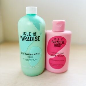 Isle of Paradise Mint Green Self-Tanning Butter and Pink Body Polish